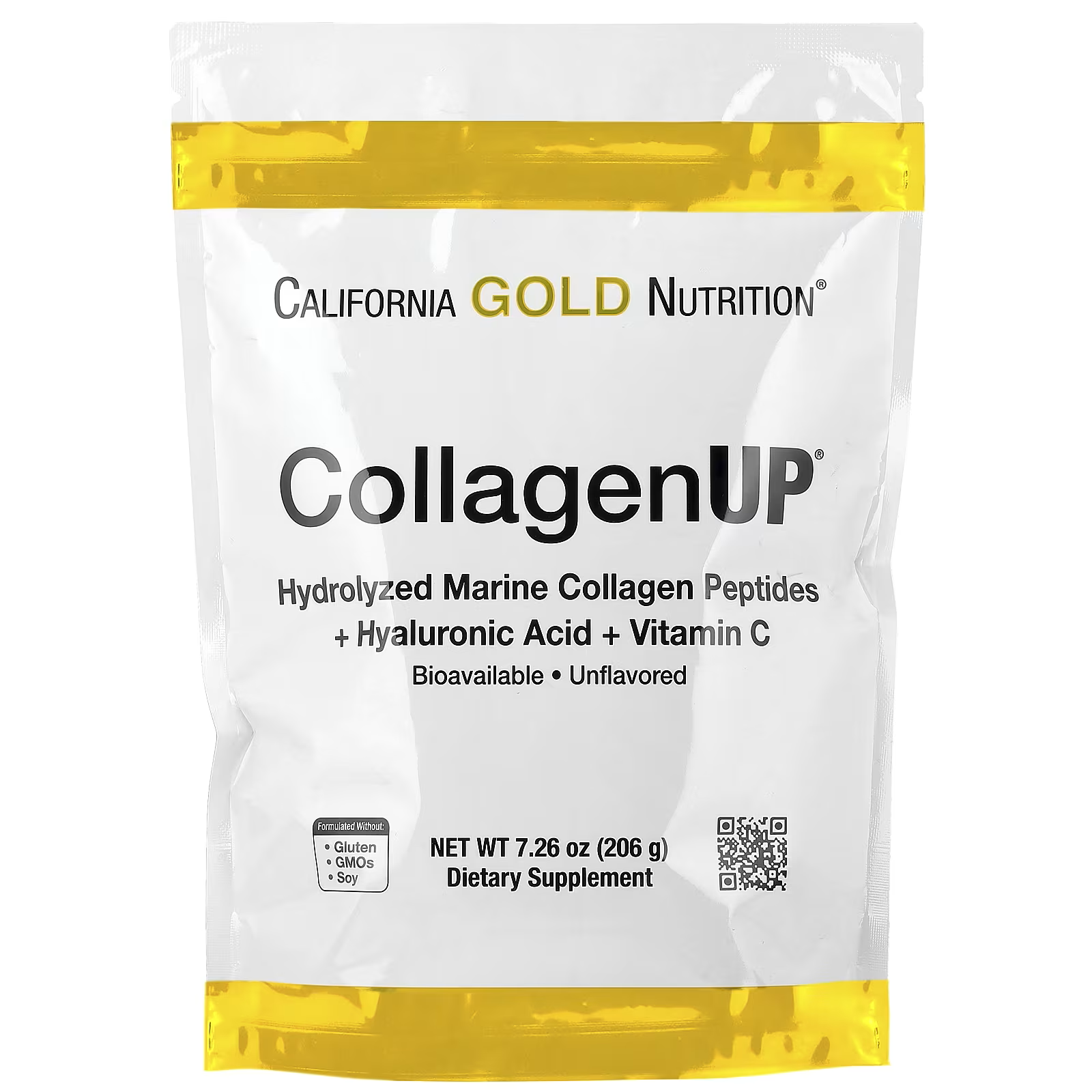 California Gold Nutrition, CollagenUP®, Hydrolyzed Marine Collagen Peptides with Hyaluronic Acid and Vitamin C, Unflavored, 7.26 oz (206 g)